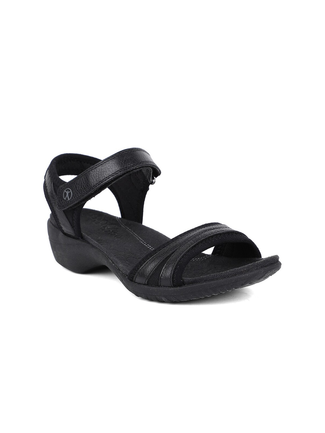 

Hush Puppies Black Leather Wedge Sandals