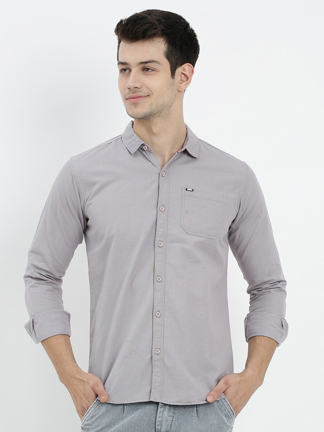 

V2 Value & Variety Men Grey Slim Fit Solid Casual Shirt