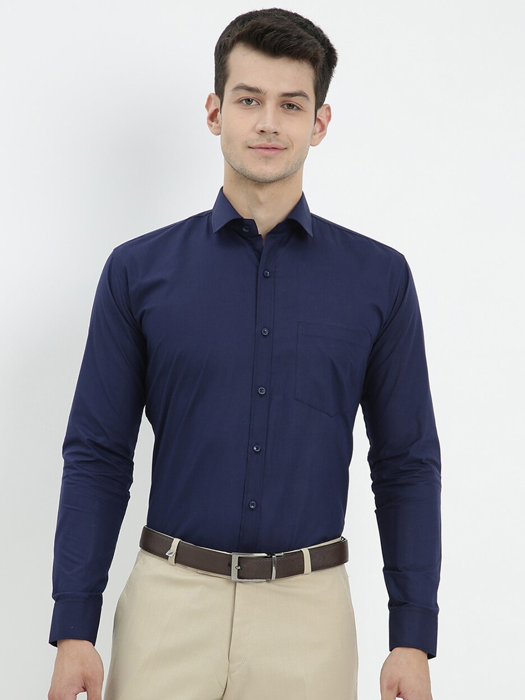 

V2 Value & Variety Men Navy Blue Solid Formal Shirt