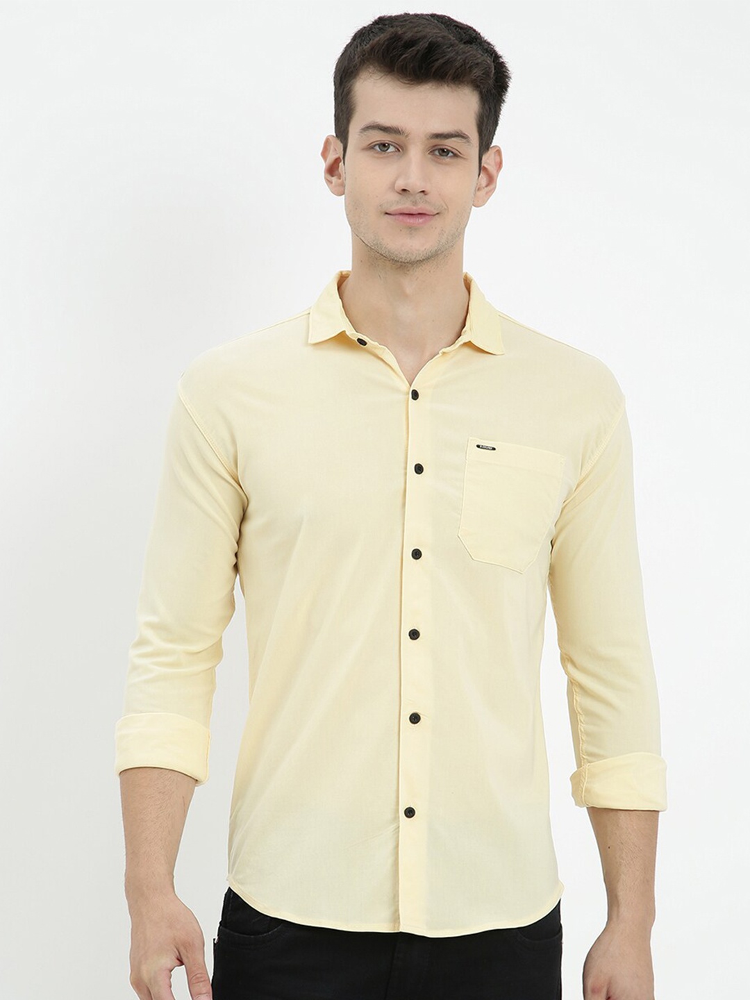 

V2 Value & Variety Men Yellow Slim Fit Solid Casual Shirt