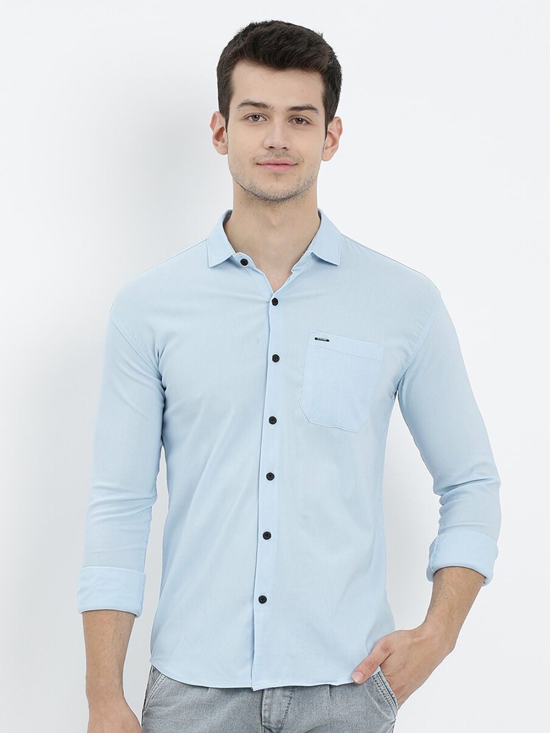 

V2 Value & Variety Men Blue Slim Fit Solid Casual Shirt
