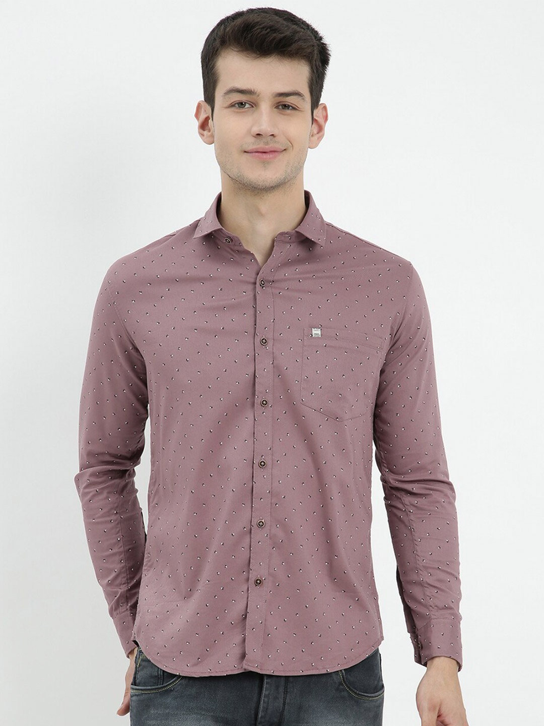 

V2 Value & Variety Men Mauve Micro Ditsy Printed Casual Shirt