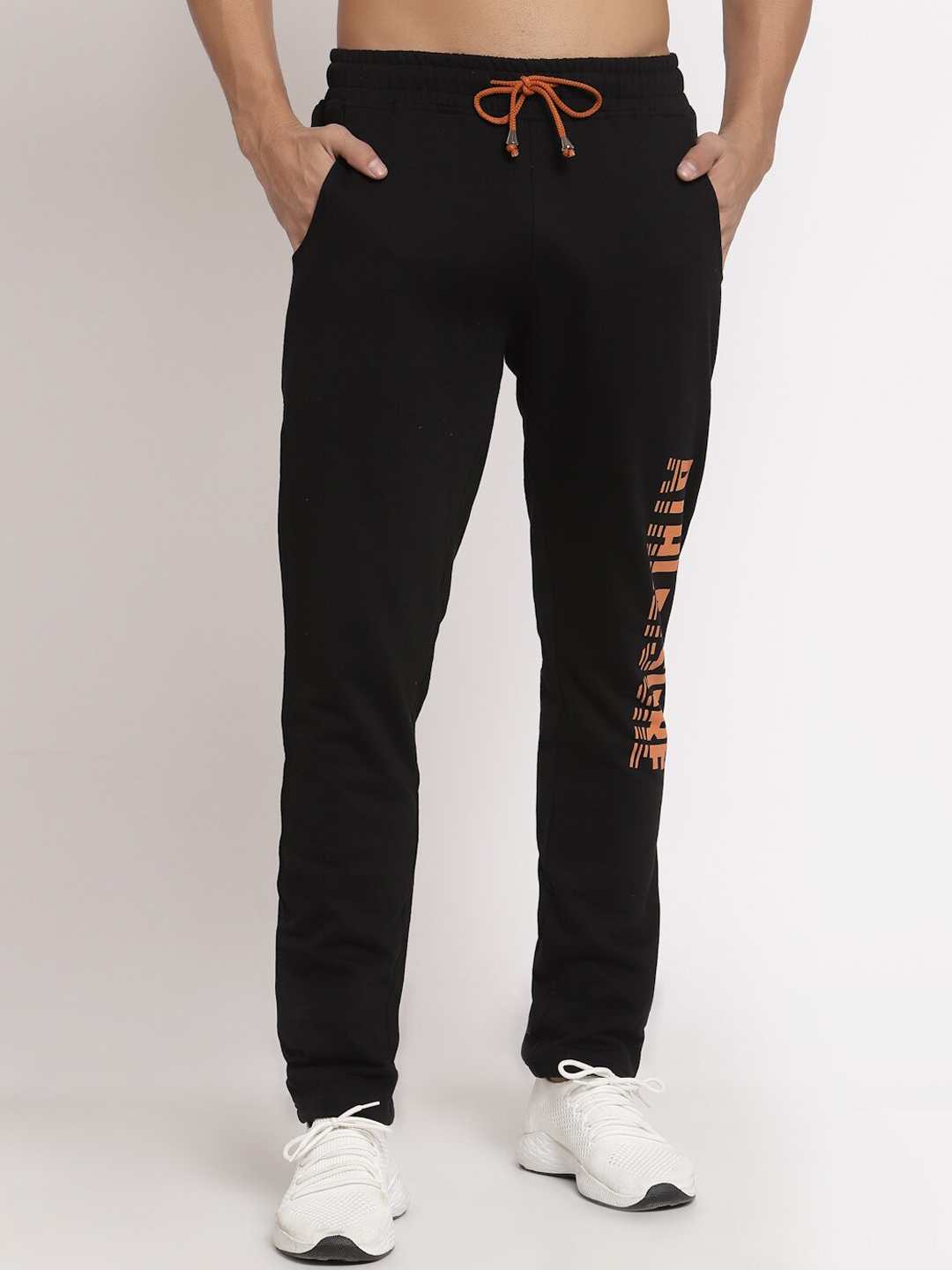 

Club York Men Black Typography Printed Track Pants
