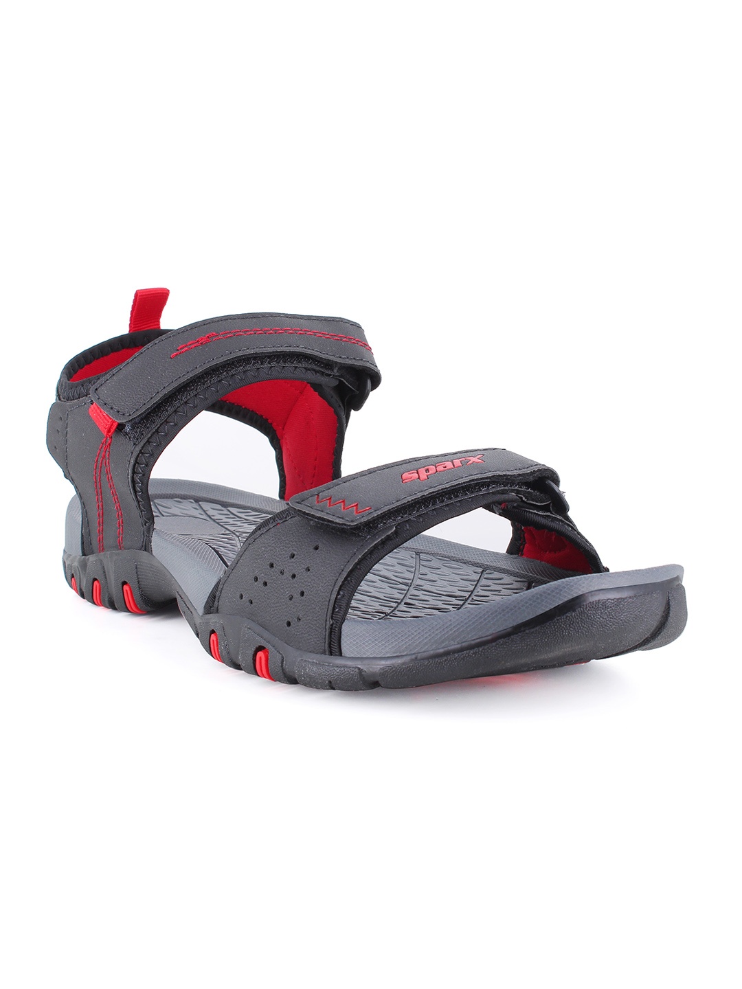 

Sparx Men Black & Red Solid Sports Sandals