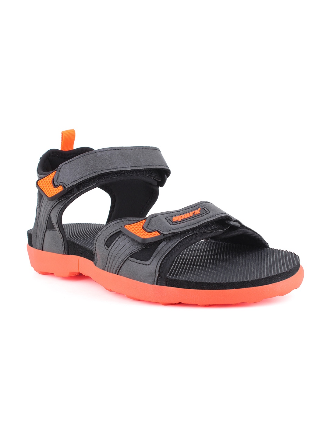 

Sparx Men Black & Neon Orange Solid Floater Sandal