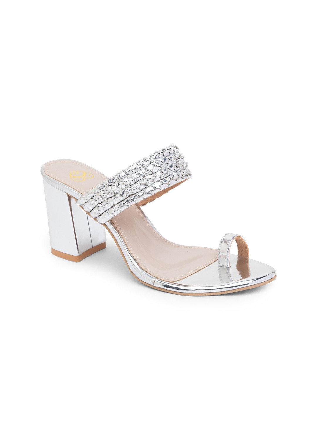 

Sole To Soul Silver-Toned Party Block Heels
