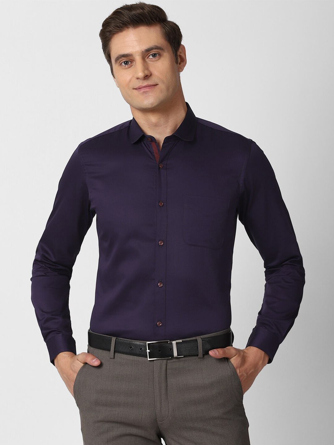 

Peter England Men Navy Blue Slim Fit Formal Shirt