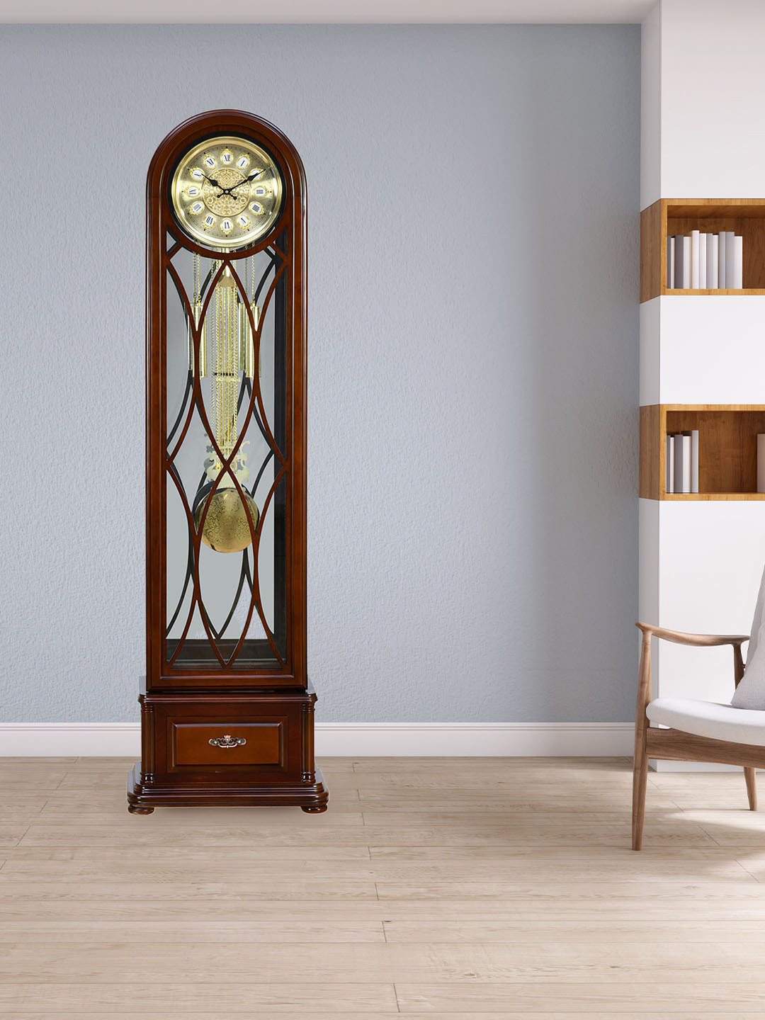 

Athome by Nilkamal Brown & Gold-Toned Traditional Clock