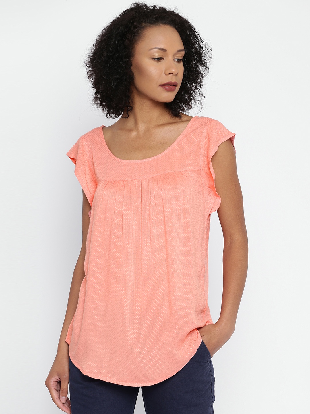 

Fame Forever by Lifestyle Women Coral Peach A-Line Top