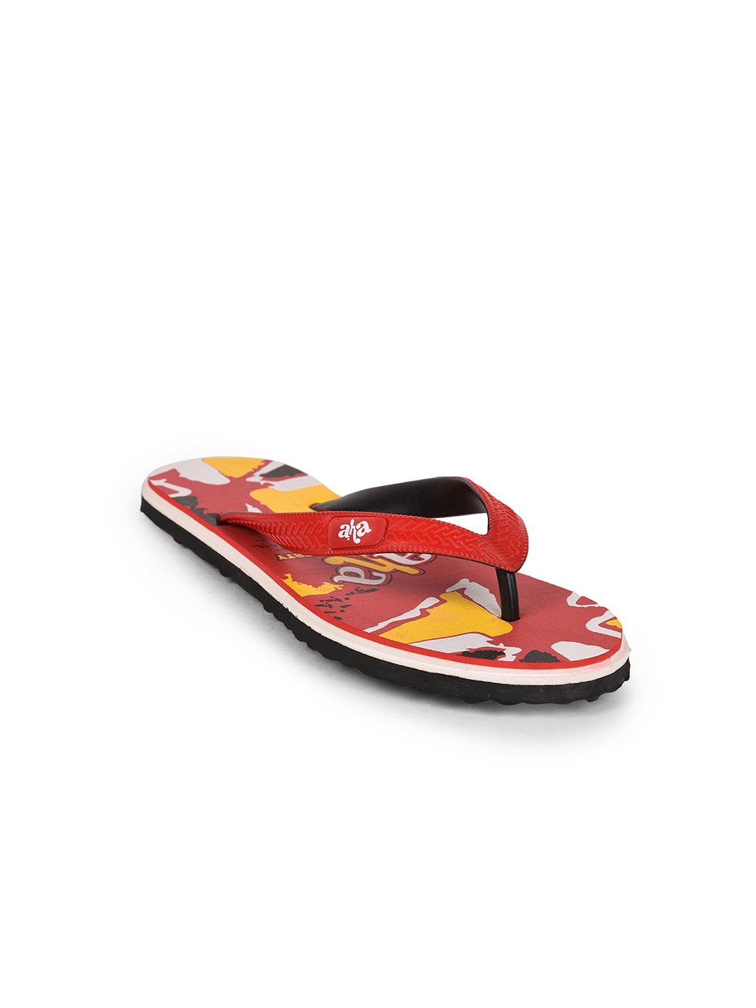 

Liberty Men Red & Yellow Printed Thong Flip-Flops