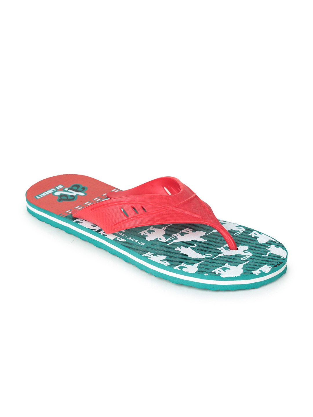 

Liberty Men Red & Green Printed Thong Flip-Flops