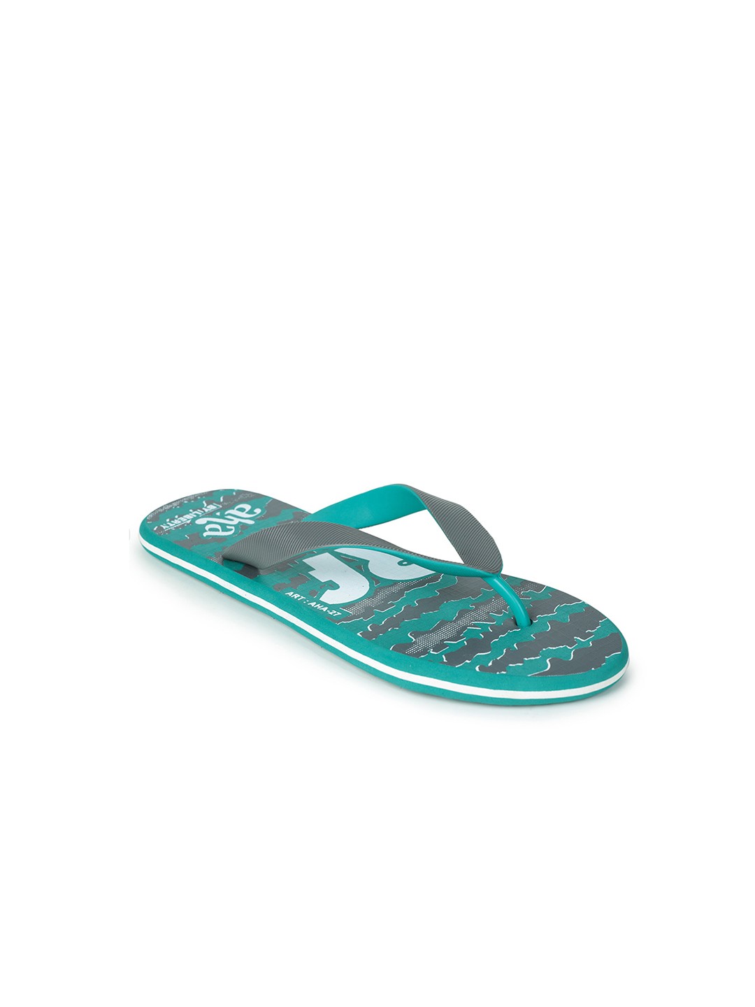 

Liberty Men Grey & White Printed Thong Flip Flops