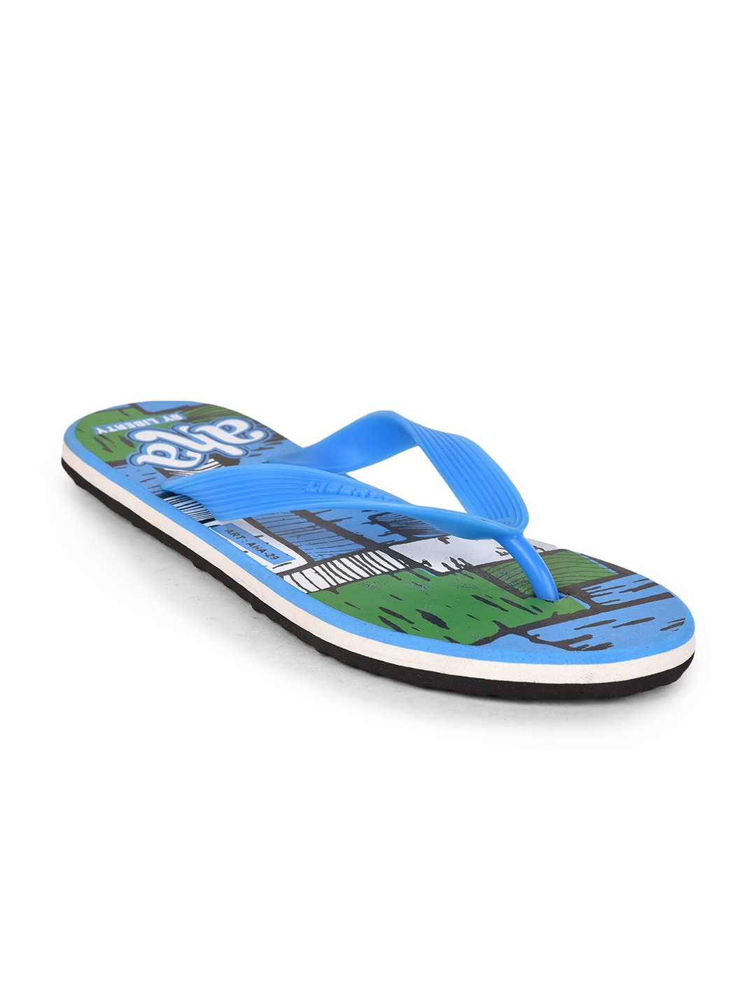 

Liberty Men Blue Printed Thong Flip Flops