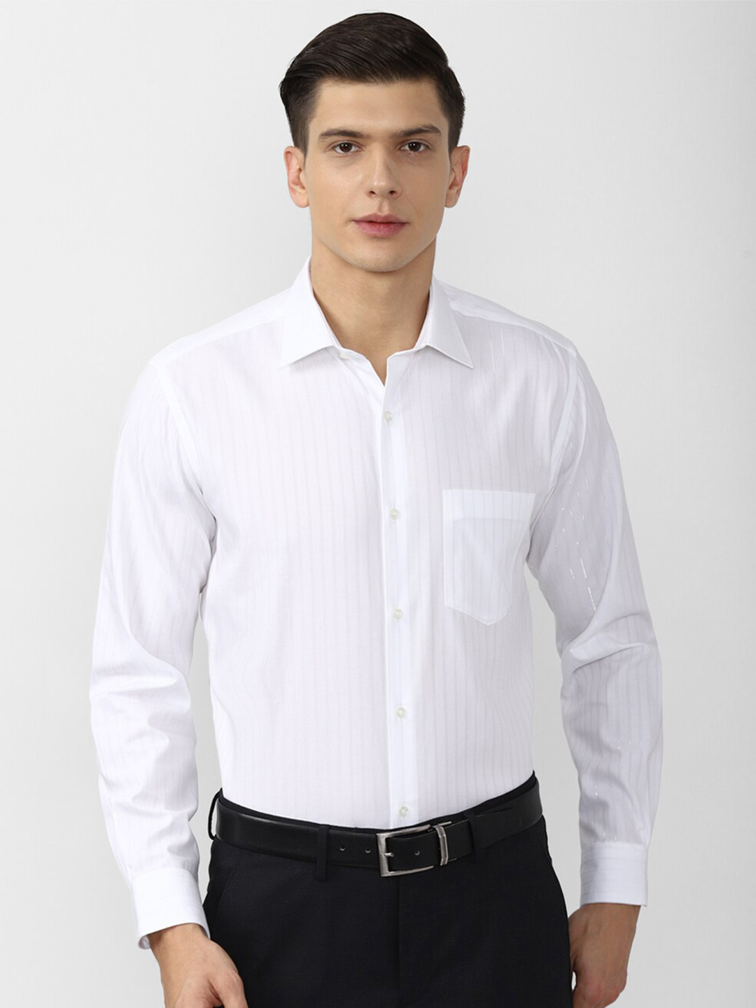 

Van Heusen Men White Regular Fit Striped Formal Shirt