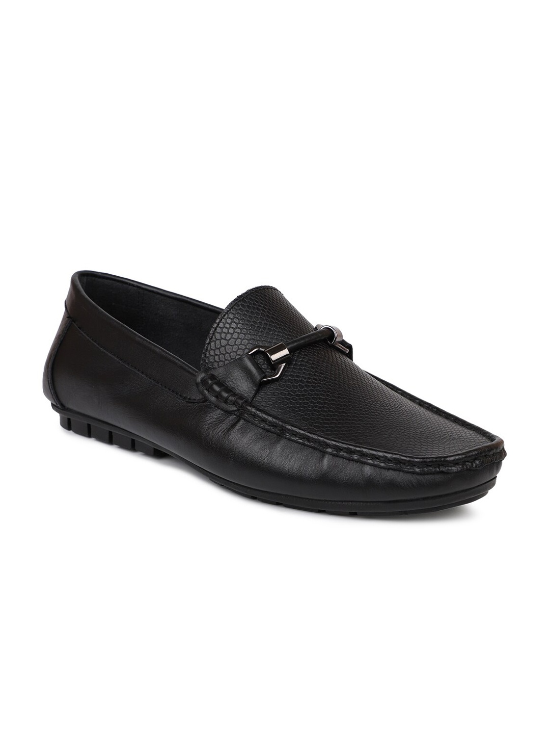 

PRIVO by Inc.5 Men Black Leather Loafers