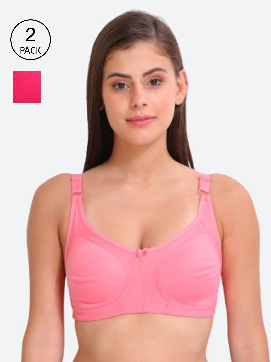 

Innocence Women Pack Of 2 Pink Full Coverage Lightly Padded Everyday Bra