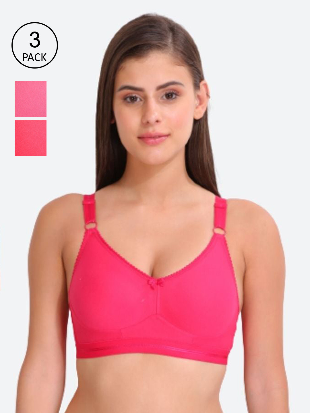 

Innocence Set Of 3 Lightly Padded Bra, Magenta