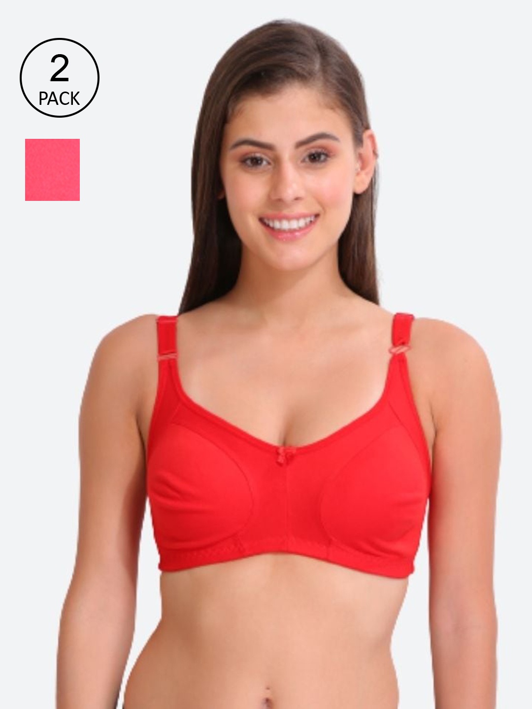 

Innocence Red & Coral Set Of 2 Lightly Padded Bra