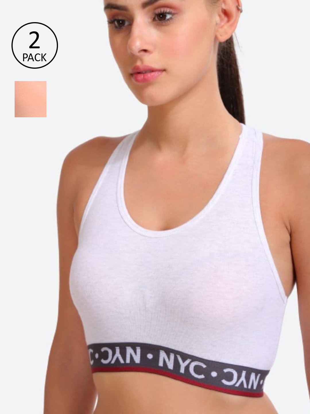 

Innocence Cream-Coloured & White Pack Of 2 Everyday Bra