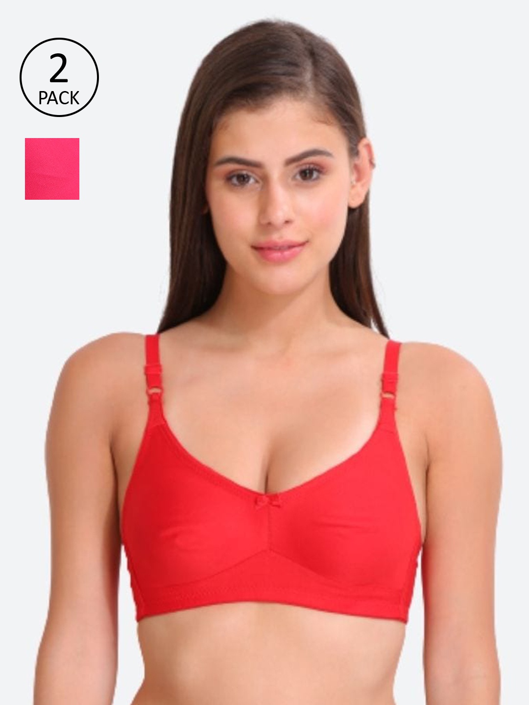 

Innocence Pack of 2 Non Padded & Non-Wired Bra, Pink