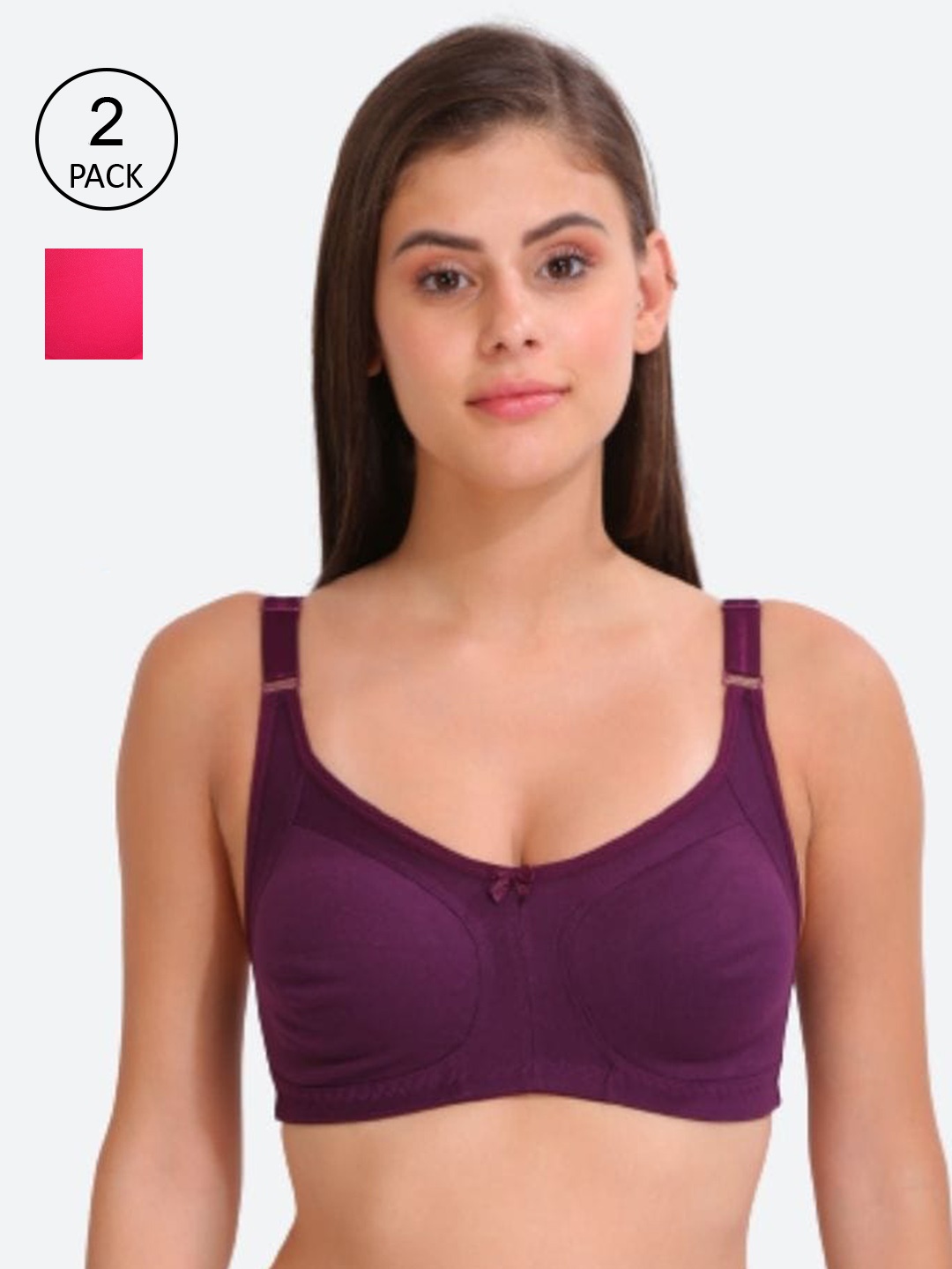 

Innocence Purple & Pink Set Of 2 Lightly Padded Bra