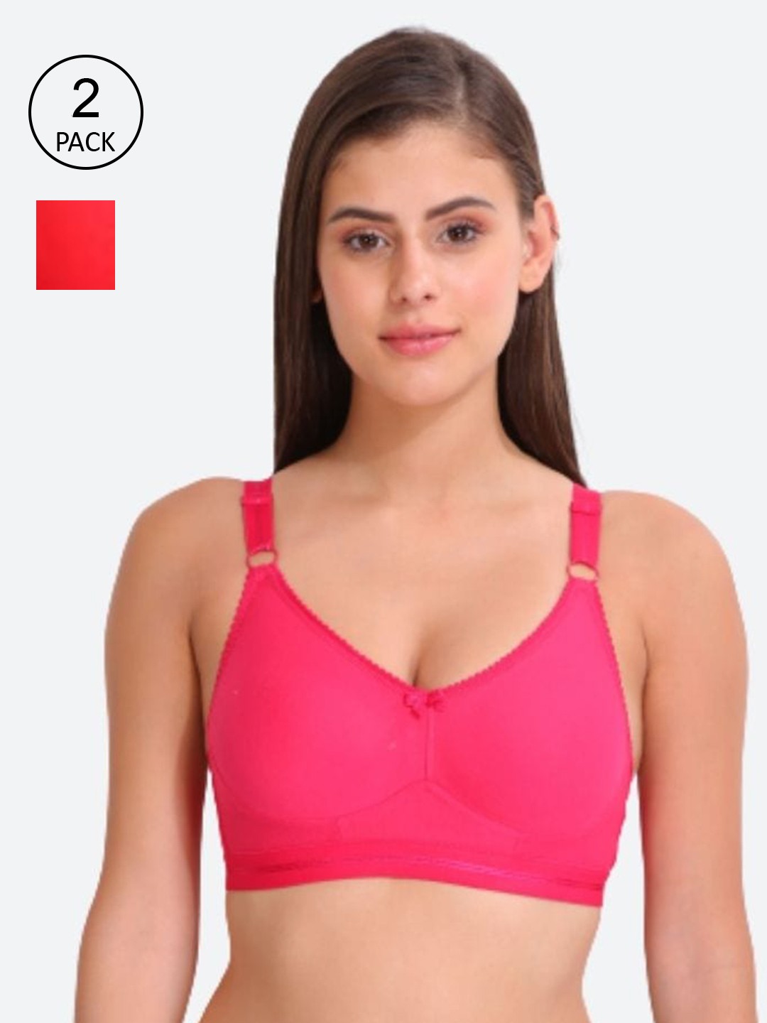 

Innocence Women Pack Of 2 Full coverage Lightly Padded Everyday Bra, Magenta