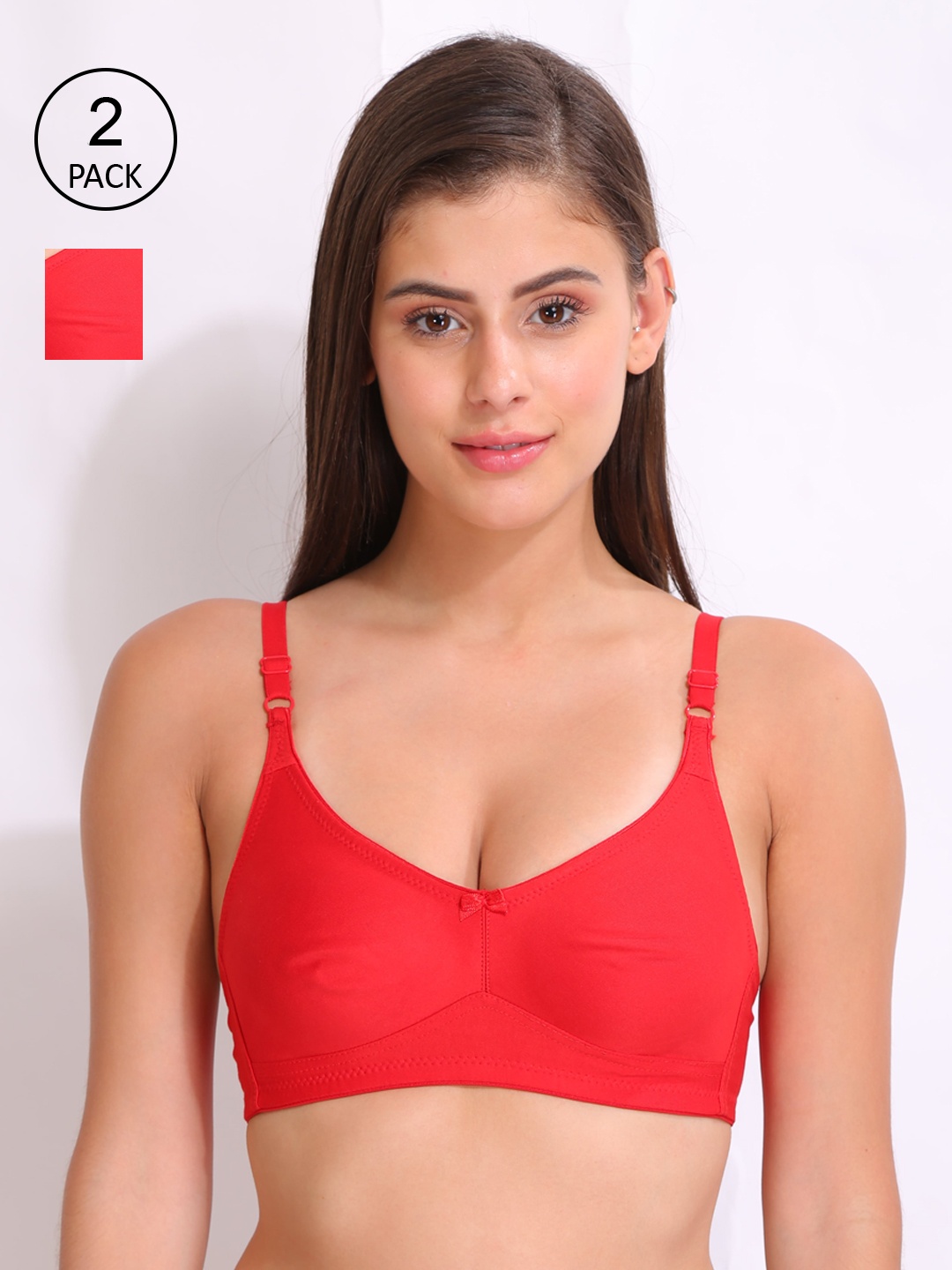 

Innocence Pack of 2 Non Wired Full Coverage Non Padded Everyday Bra, Coral