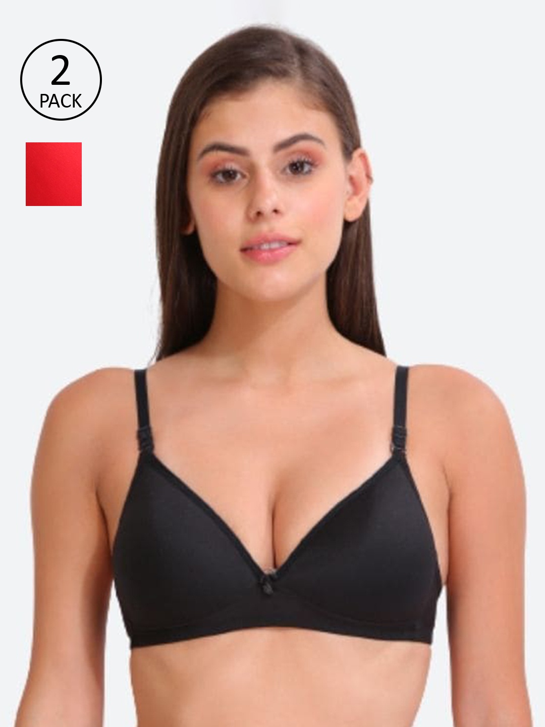 

Innocence Black & Coral Set Of 2 Lightly Padded Bra