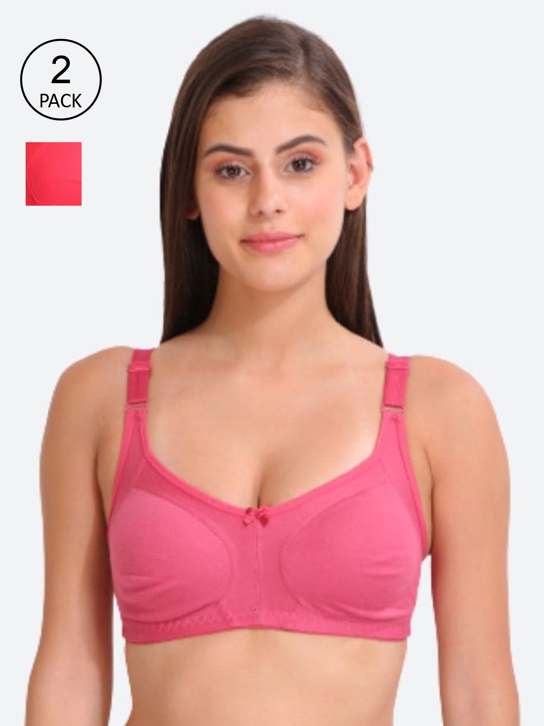 

Innocence Coral & Fuchsia Pack of 2 Lightly Padded Non-Wired Bra