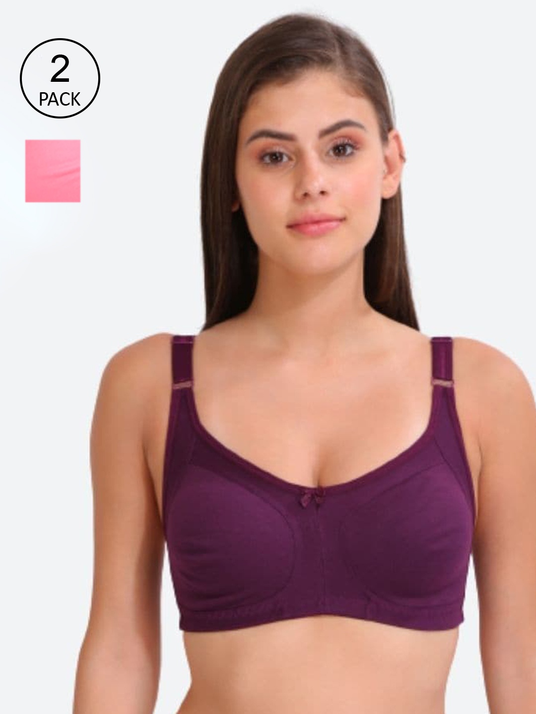 

Innocence Purple & Pink Pack Of 2 Lightly Padded Everyday Bra