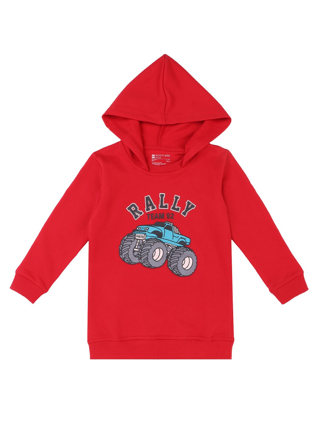 

Bodycare Kids Boys Red Printed Hooded Sweatshirt