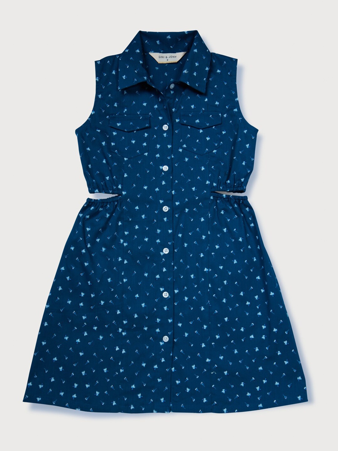 

Gini and Jony Blue Floral Peplum Dress