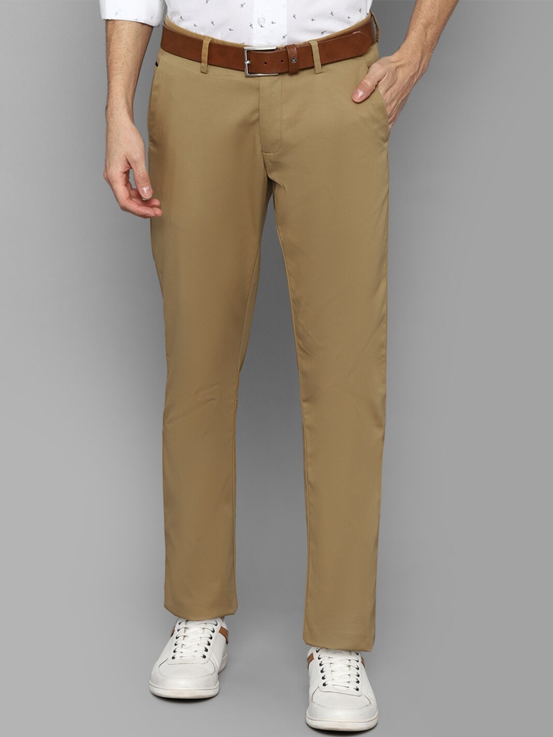 

Allen Solly Men Khaki Solid Slim Fit Formal Trouser