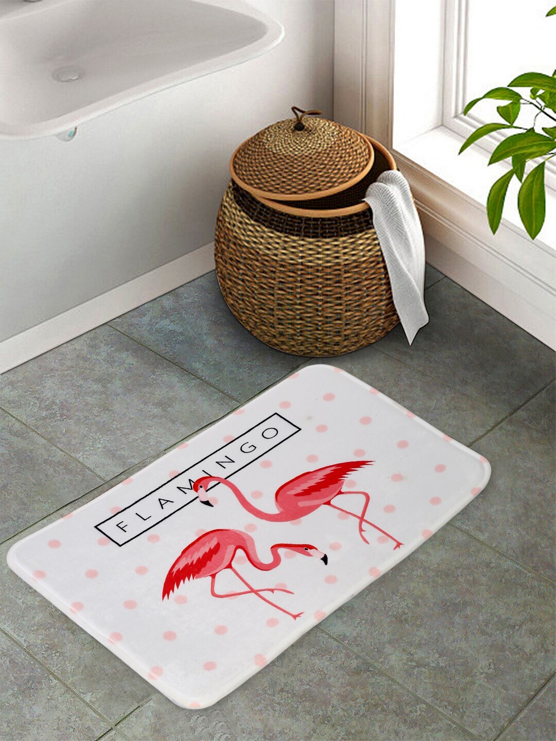 

Cortina White & Pink Printed Coir Doormats