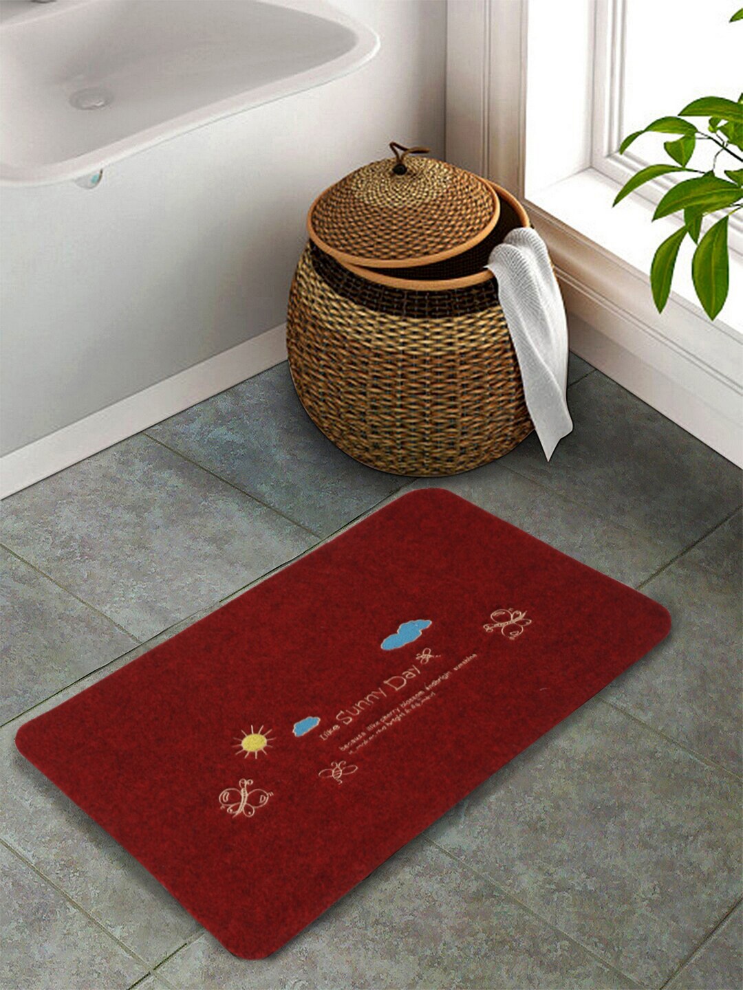 

Cortina Maroon Printed Rectangle Doormat