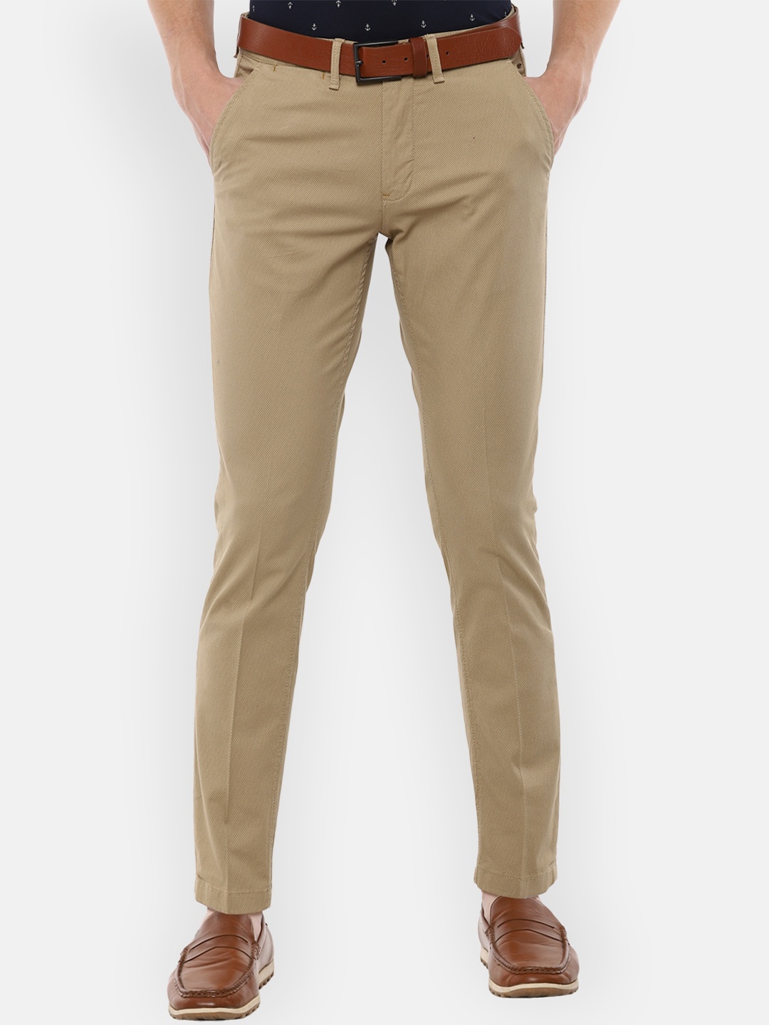 

Louis Philippe Sport Men Khaki Self Design Slim Fit Trousers