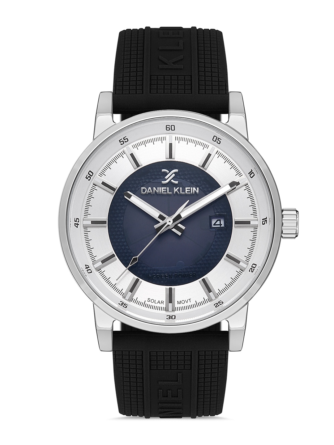 

Daniel Klein Men Silver-Toned Embellished Dial & Black Textured Straps Analogue Watch DK 1 13198-1