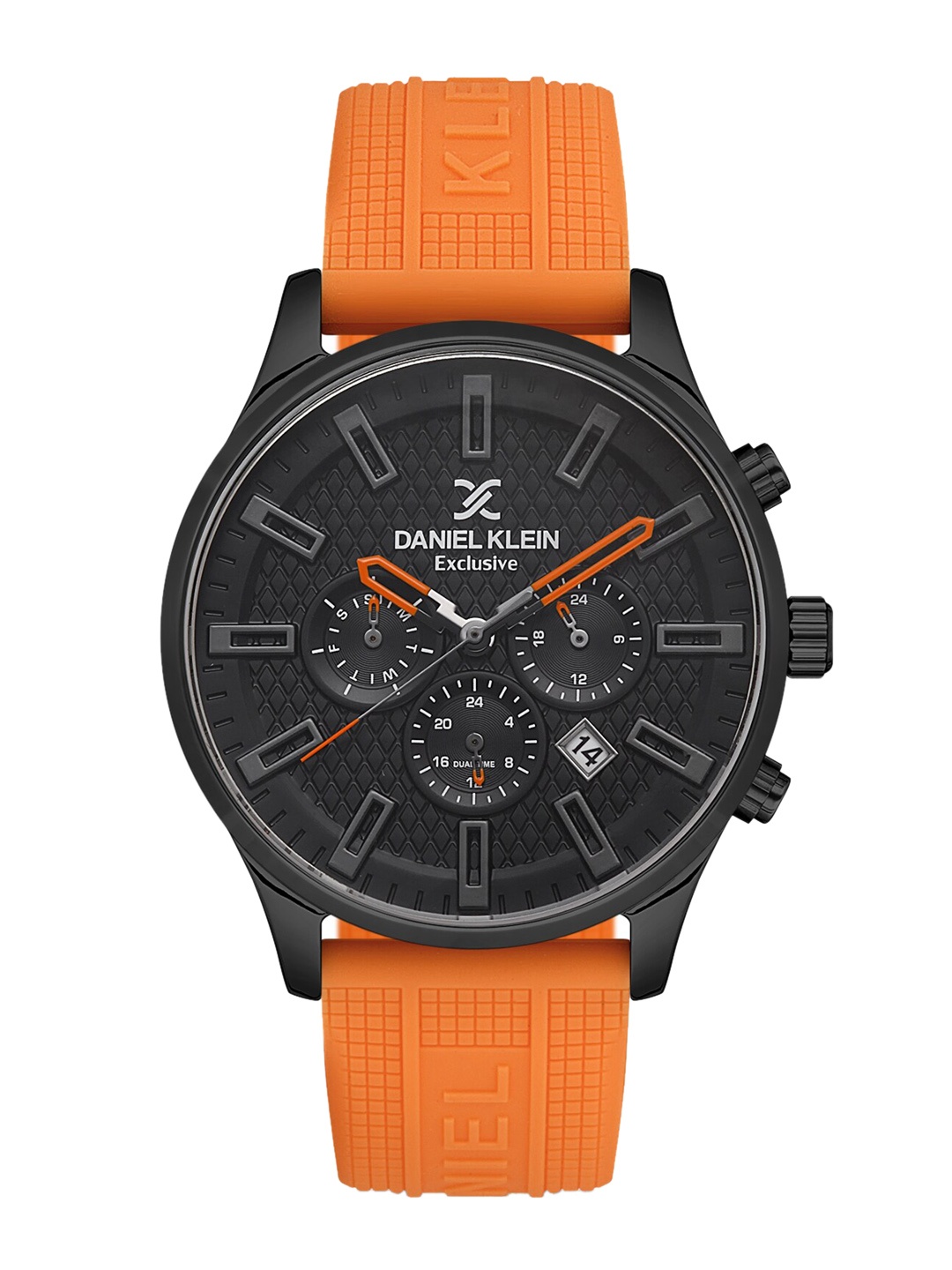 

Daniel Klein Men Black Dial & Orange Straps Analogue Watch