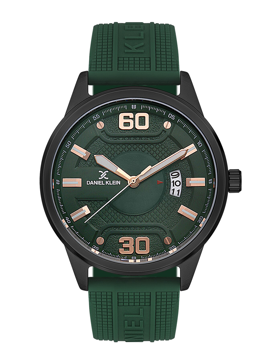 

Daniel Klein Men Black Patterned Dial & Green Straps Analogue Watch