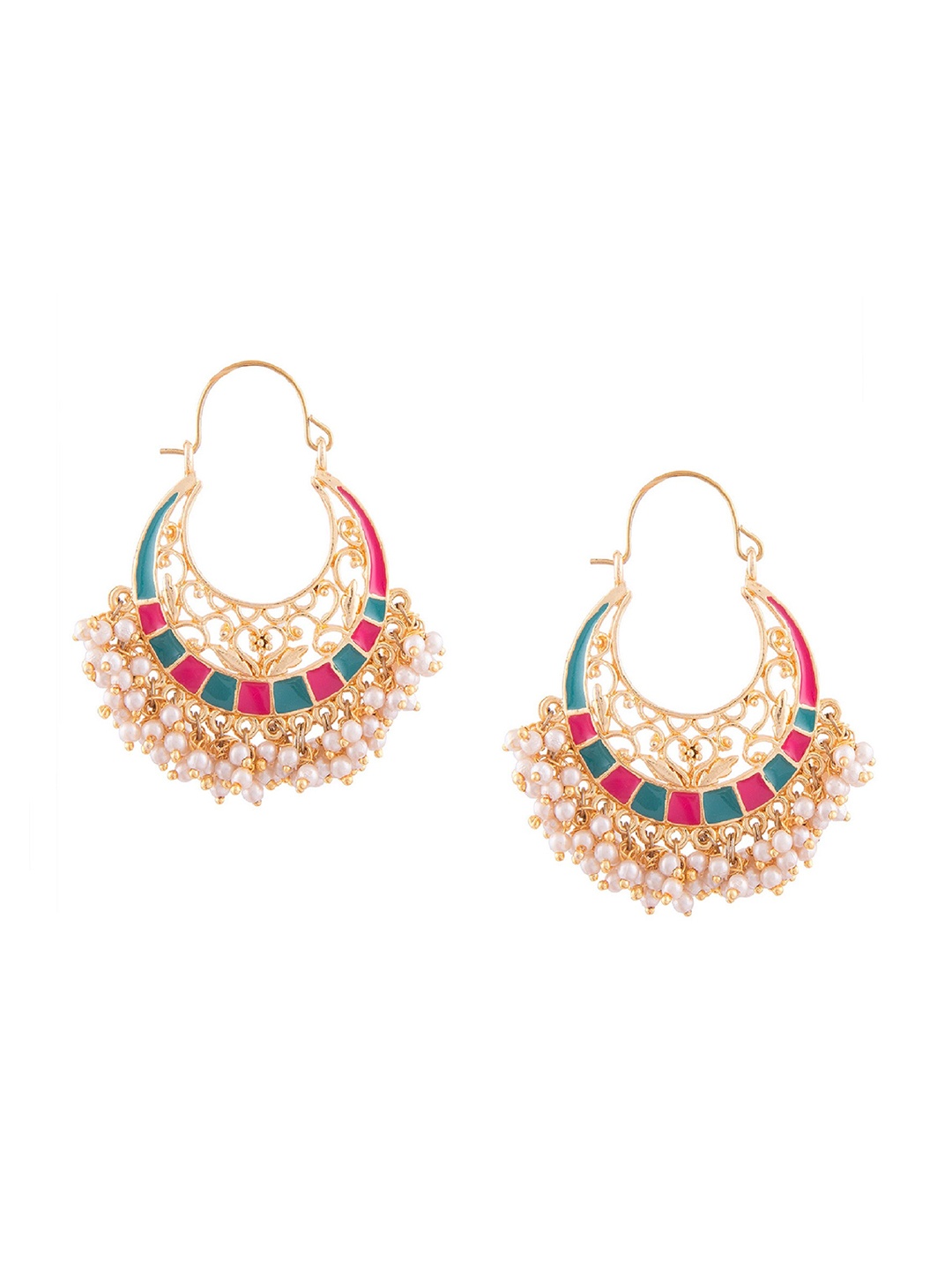 

Kshitij Jewels Multicoloured Contemporary Chandbalis Earrings, Multi