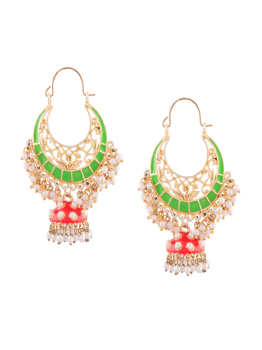 

Kshitij JewelsGreen Contemporary Jhumkas Earrings, Green