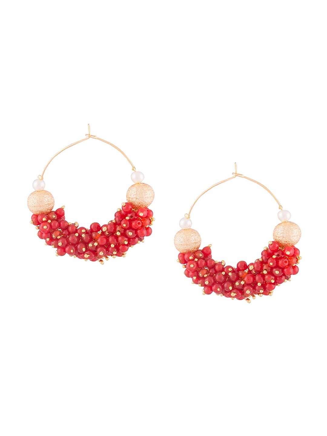 

Kshitij Jewels Gold Plated Maroon Contemporary Drop Earrings