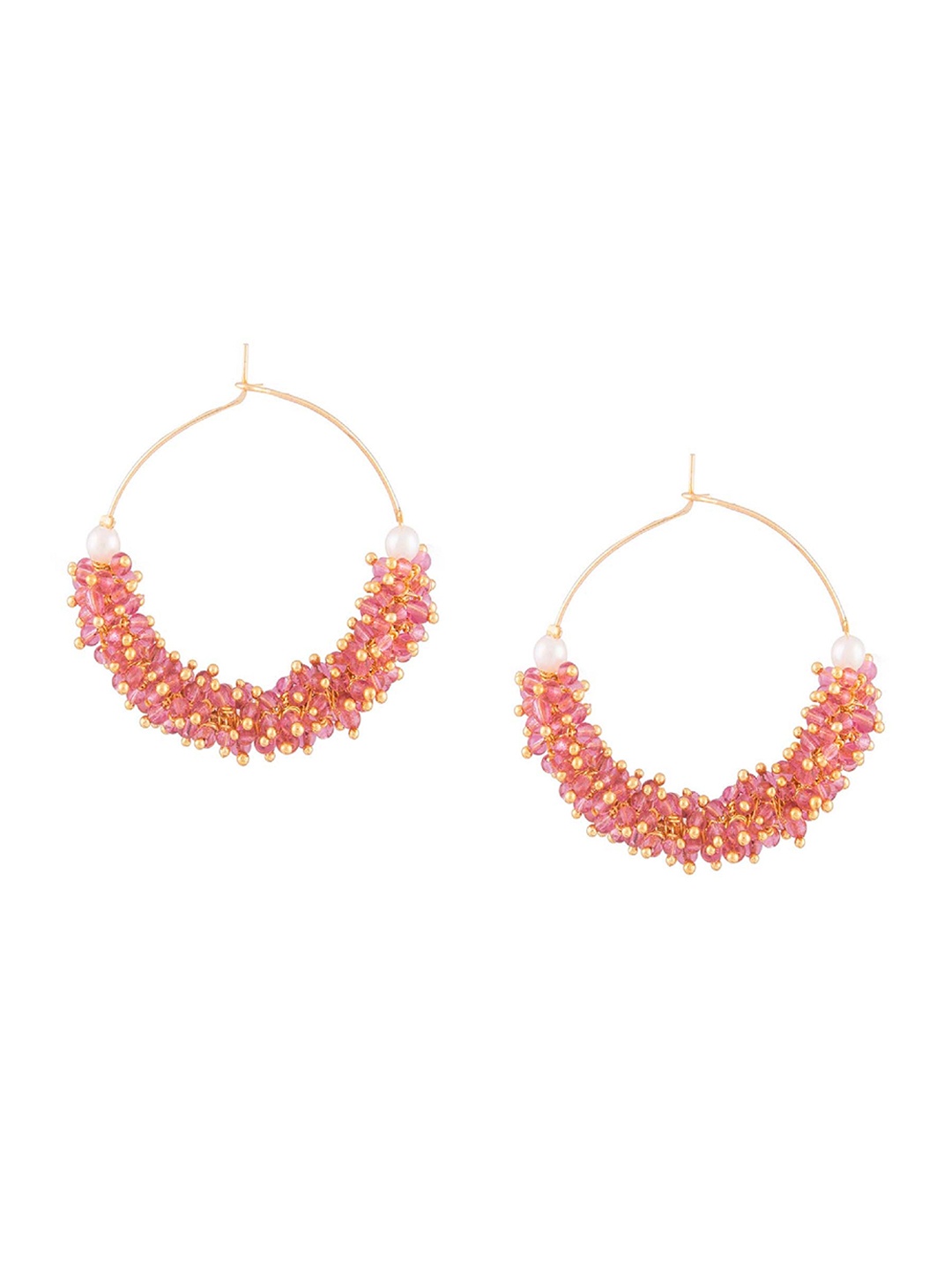 

Kshitij Jewels Pink Contemporary Drop Earrings