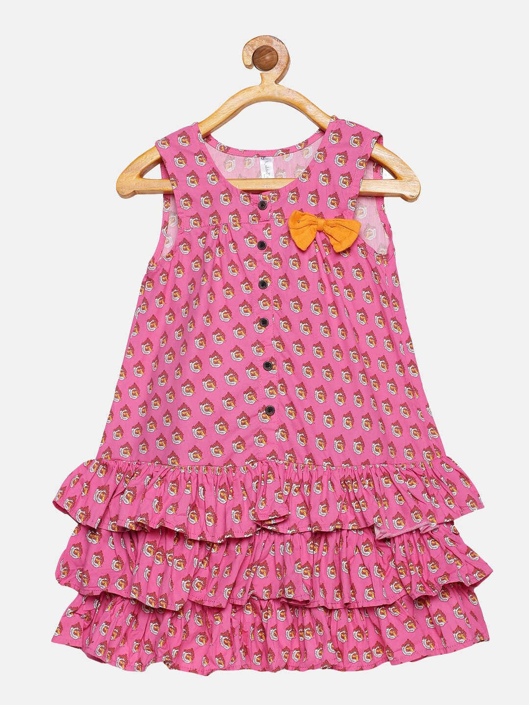 

KiddoPanti Pink Floral A-Line Dress