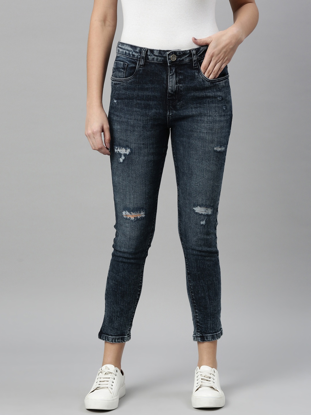 

ZHEIA Women Blue Skinny Fit Stretchable Jeans