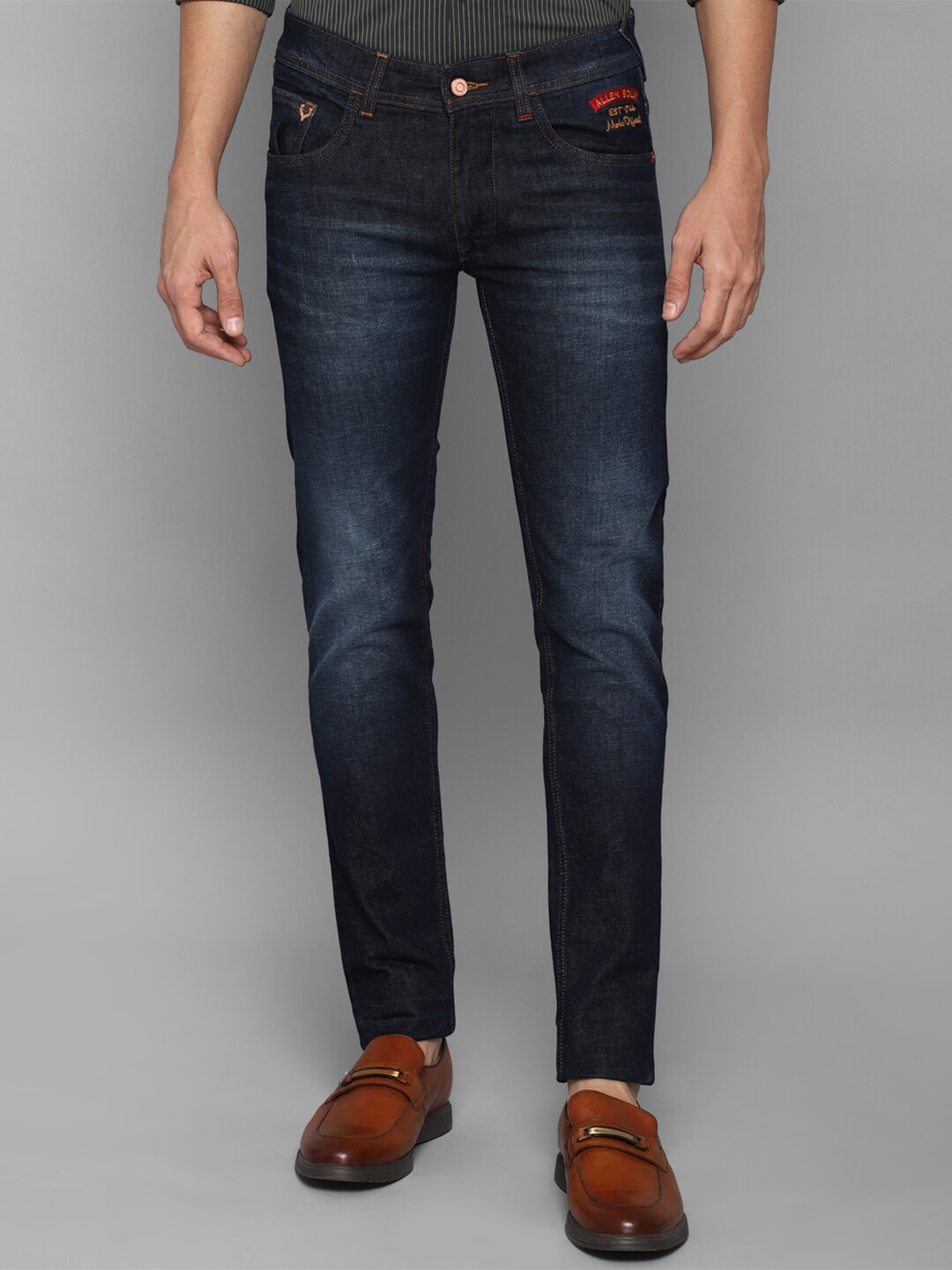 

Allen Solly Sport Men Navy Blue Skinny Fit Heavy Fade Jeans