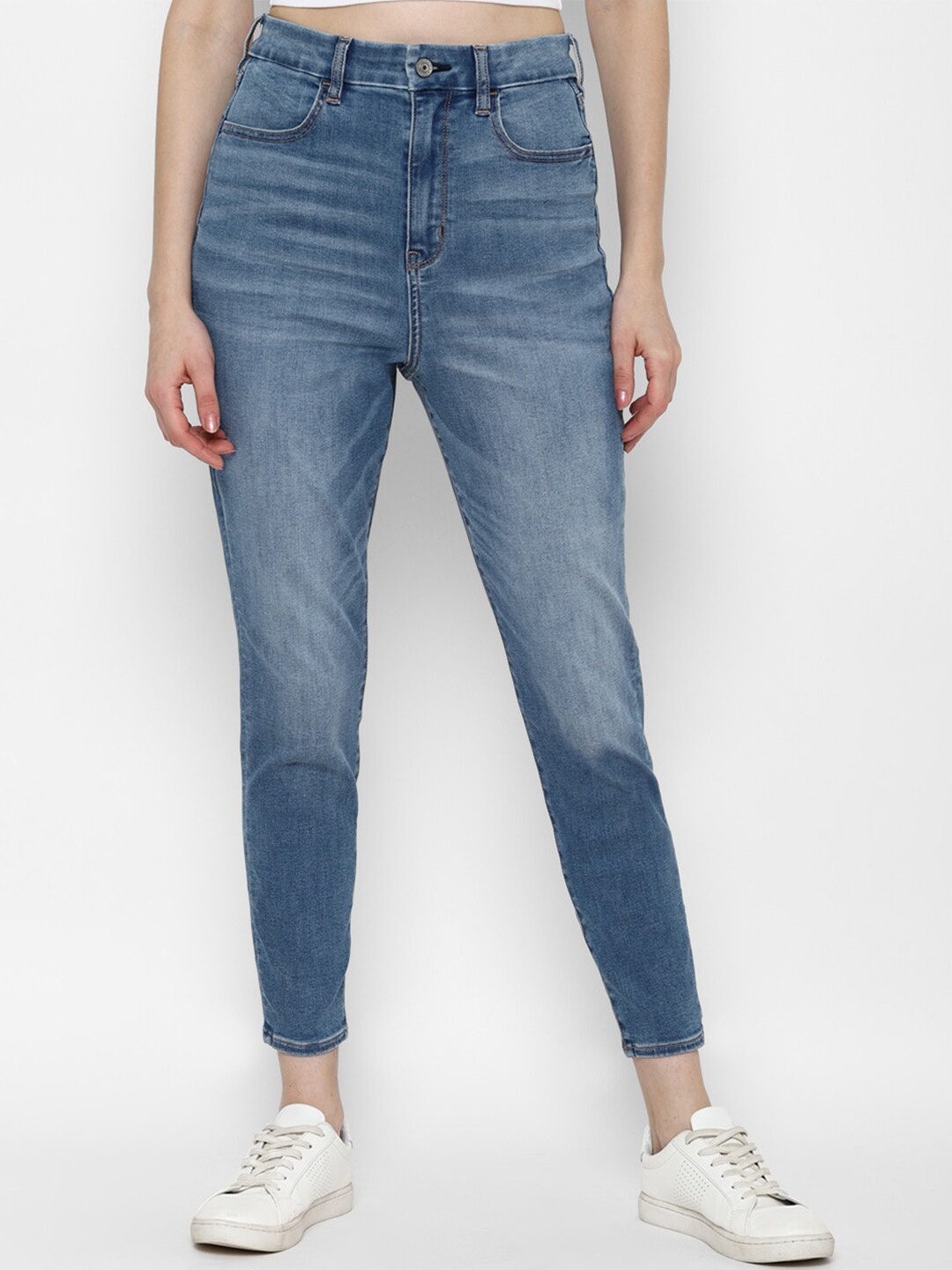 

AMERICAN EAGLE OUTFITTERS Women Blue Slim Fit Heavy Fade Jeans