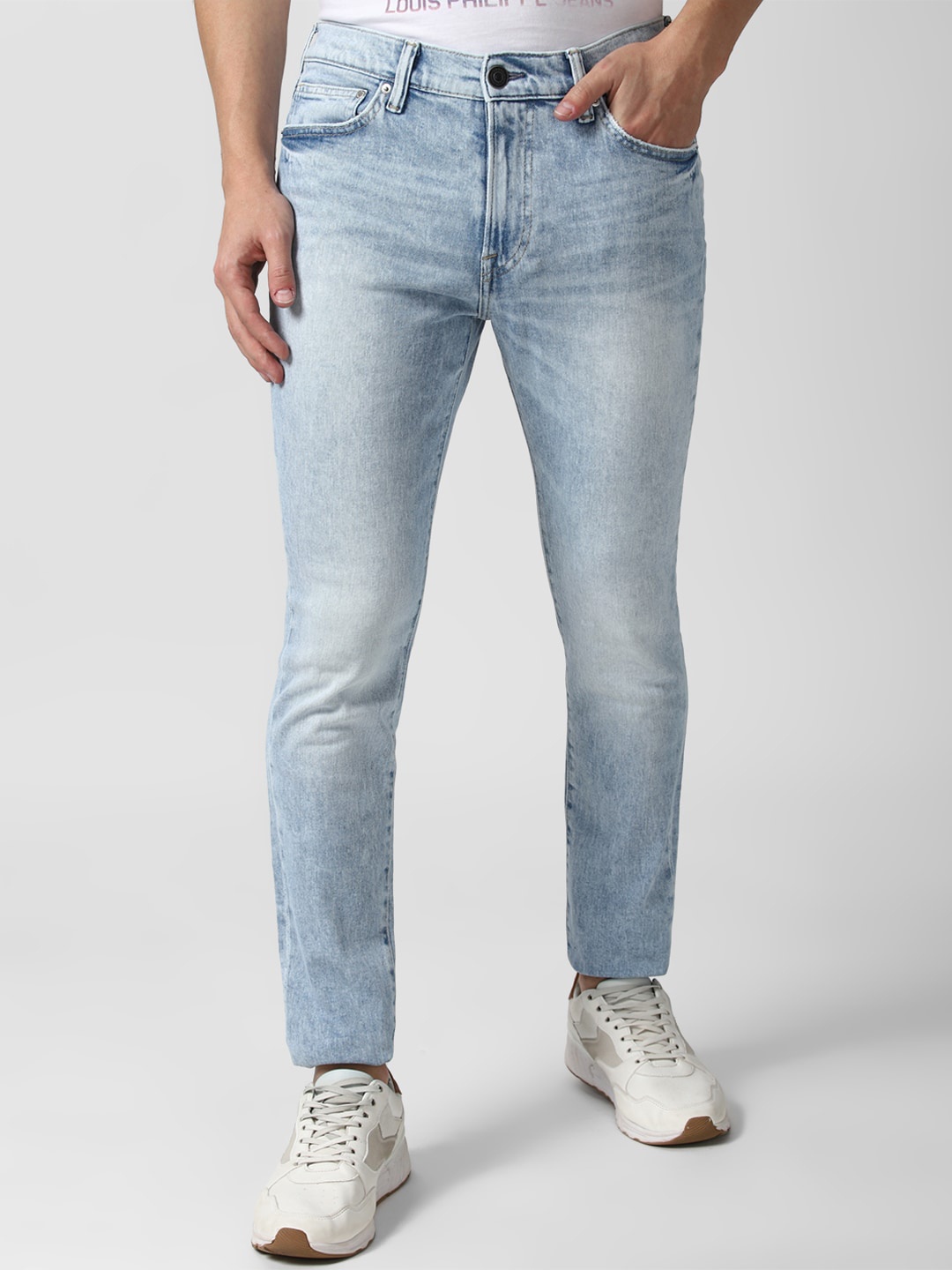 Peter England Casuals Men Blue Slim Fit Heavy Fade Jeans