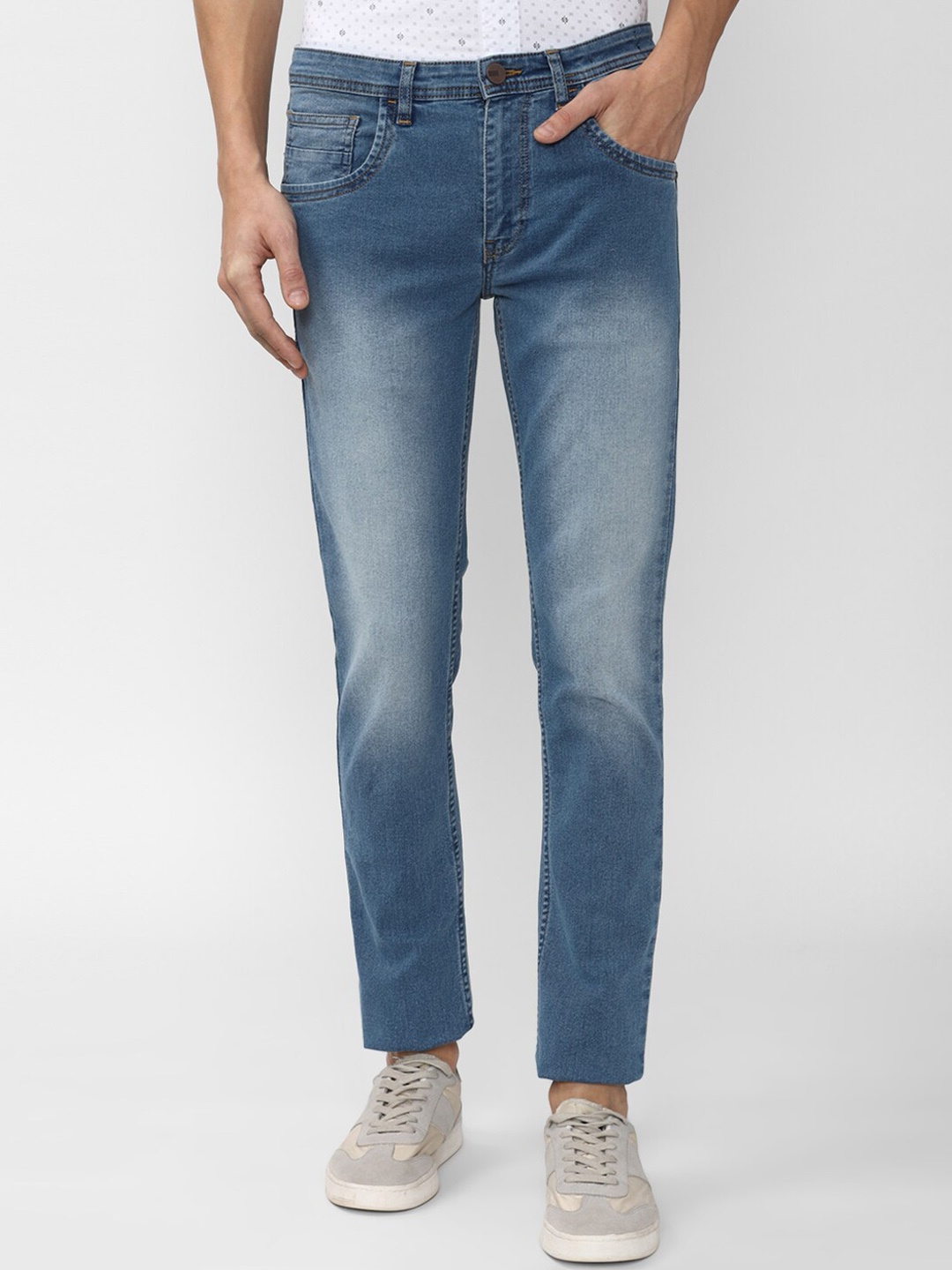 

V Dot Men Blue Skinny Fit Heavy Fade Jeans