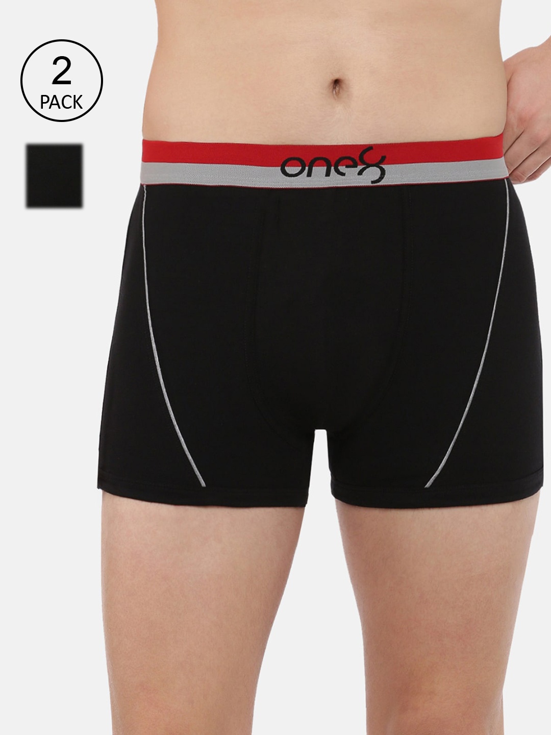 

one8 by Virat Kohli Men Pack Of 2 Black Solid Trunks ONE8_715_BLK_BLK_2PC